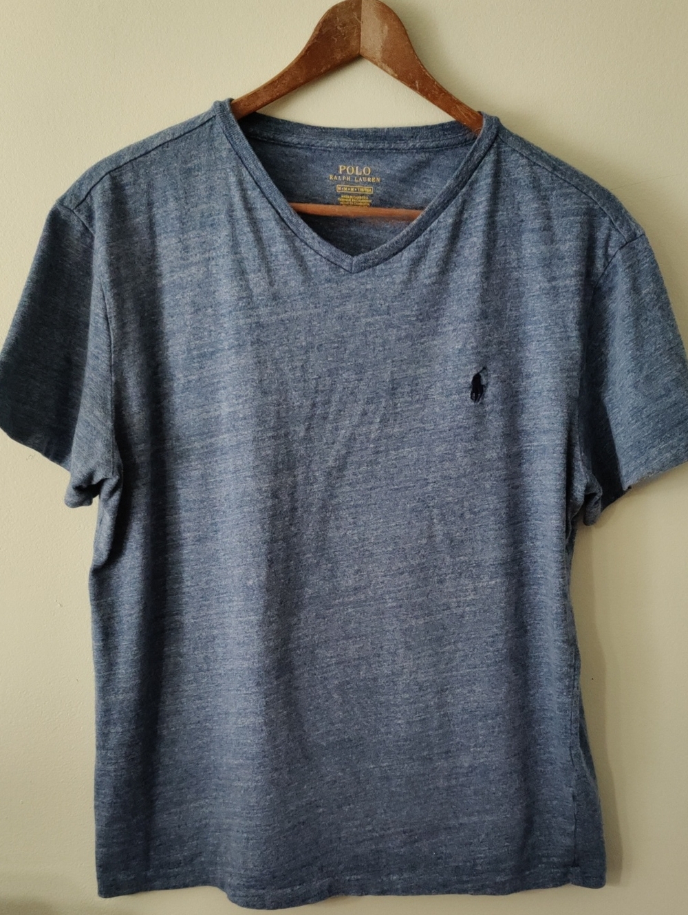 Polo Ralph Lauren V-neck T-shirt Men's Medium Heathered Blue